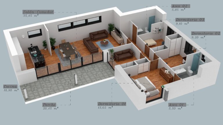 Plano 3d_ Vivienda 3D