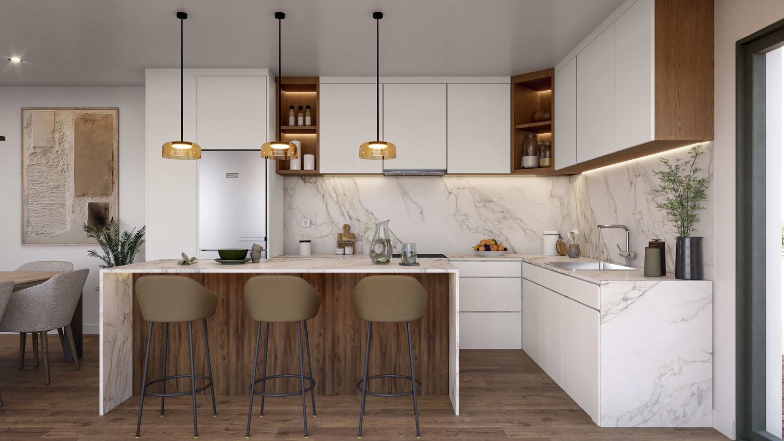 render-cocina-moderna-marmol-diseno-interiores-barcelona