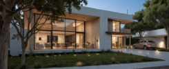 Renderizado con inteligencia artificial vivienda exterior