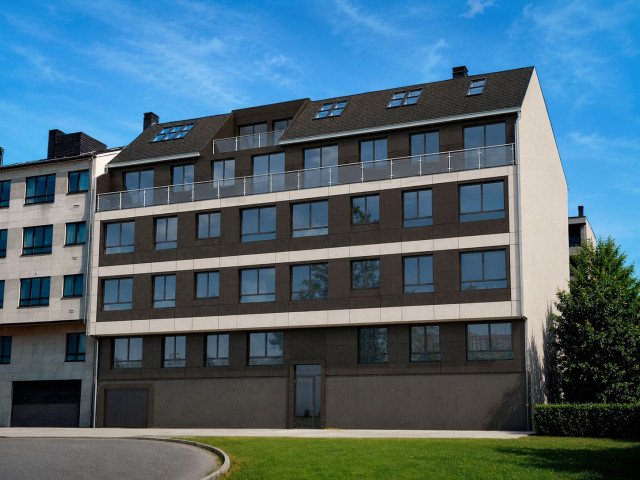 Render 3D exterior de edificio en Narón Render 3D exterior del edificio de viviendas de la promoción en Narón, Galicia